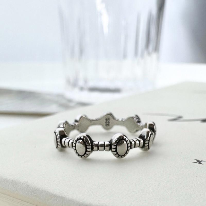 現貨 實拍 小橢圓復古戒指 純銀戒指 開口戒指 女生戒指 復古戒指 銀戒 S925-細節圖8