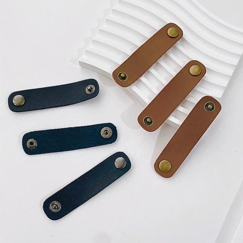 現貨 皮革方巾扣 方巾固定 方巾釦 方巾環 絲巾釦 絲巾扣 集線器 耳機收納 充電線收納 電線收納 絲巾環 黑色 簡約-細節圖3