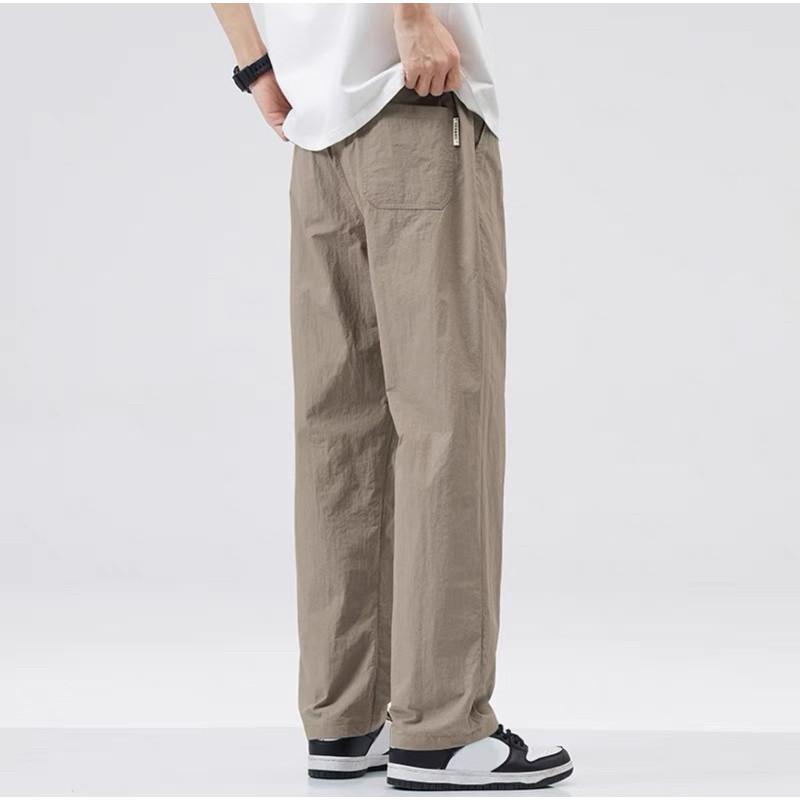 現貨 三色 通勤簡約款 機能長褲 傘兵褲 涼感長褲 透氣長褲 薄長褲 基本款 男生 褲子 日系 素面 錐形褲 直筒褲-細節圖7