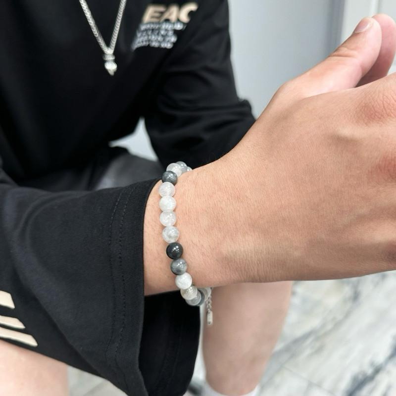 現貨 實拍 雲霧晶 串珠 手鍊 礦石 水晶 天然石 能量 手串 男 女 SW048-細節圖3