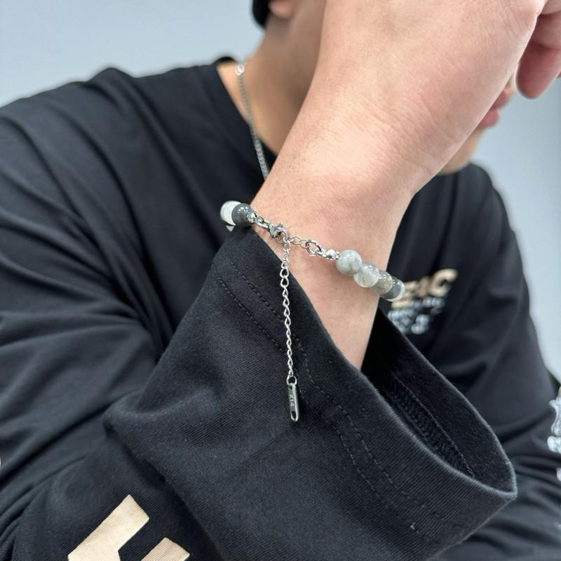 現貨 實拍 雲霧晶 串珠 手鍊 礦石 水晶 天然石 能量 手串 男 女 SW048-細節圖8