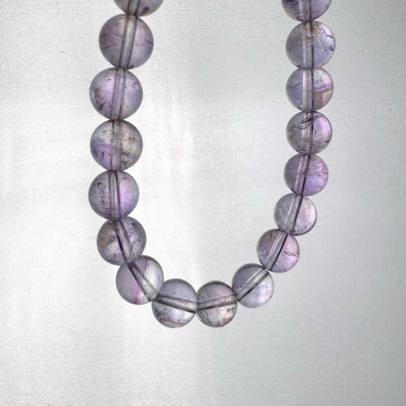 現貨實拍 紫晶手鏈 紫幽靈 紫水晶 水晶手鍊 水晶手串 淡紫 原礦手鏈 礦石手鏈 可調長 SW050-細節圖2