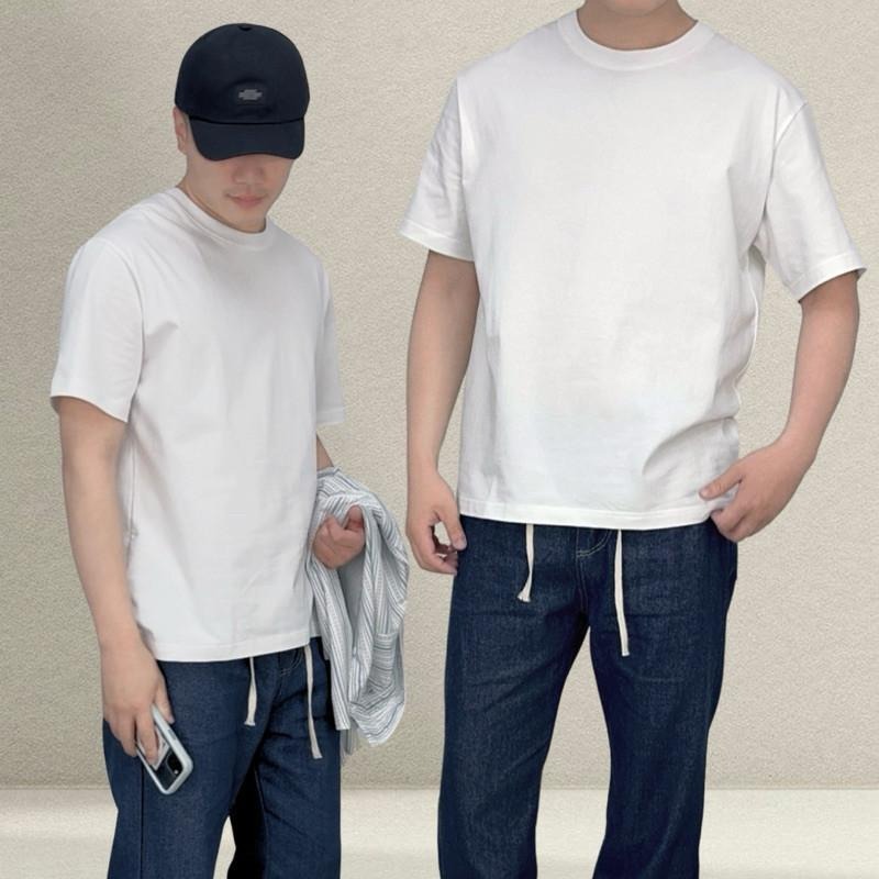 現貨 實拍 6色 奶茶系 純棉Tee 素Tee 馬卡龍 粉嫩色 挺版 情侶 舒適 粉紅色 短袖 上衣  ST038-細節圖3