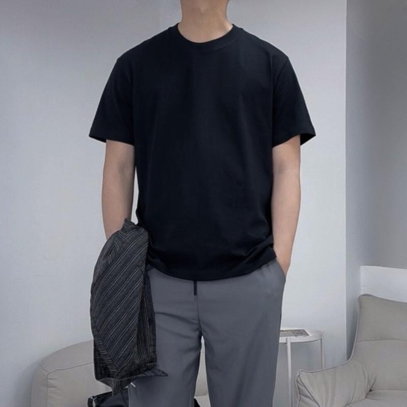 現貨 實拍 6色 奶茶系 純棉Tee 素Tee 馬卡龍 粉嫩色 挺版 情侶 舒適 粉紅色 短袖 上衣  ST038-細節圖8