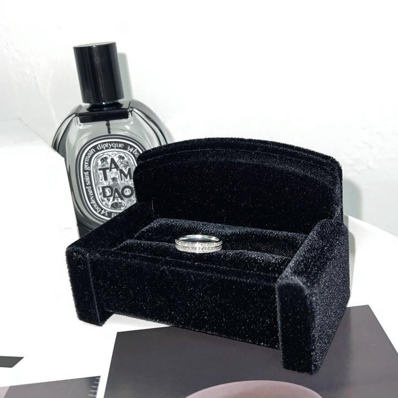 現貨 實拍 雙排滿鑽 鈦鋼戒指 男戒 亮鑽戒指 雙排鑽 兩排鑽 戒指-細節圖7