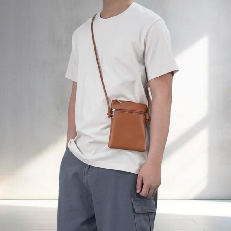現貨實拍 3色 皮革手機包 側背包 小方包 側背小包 隨身包 皮革 小包 隨身小包 小包包 男生 小包 女生 男包 女包-細節圖3