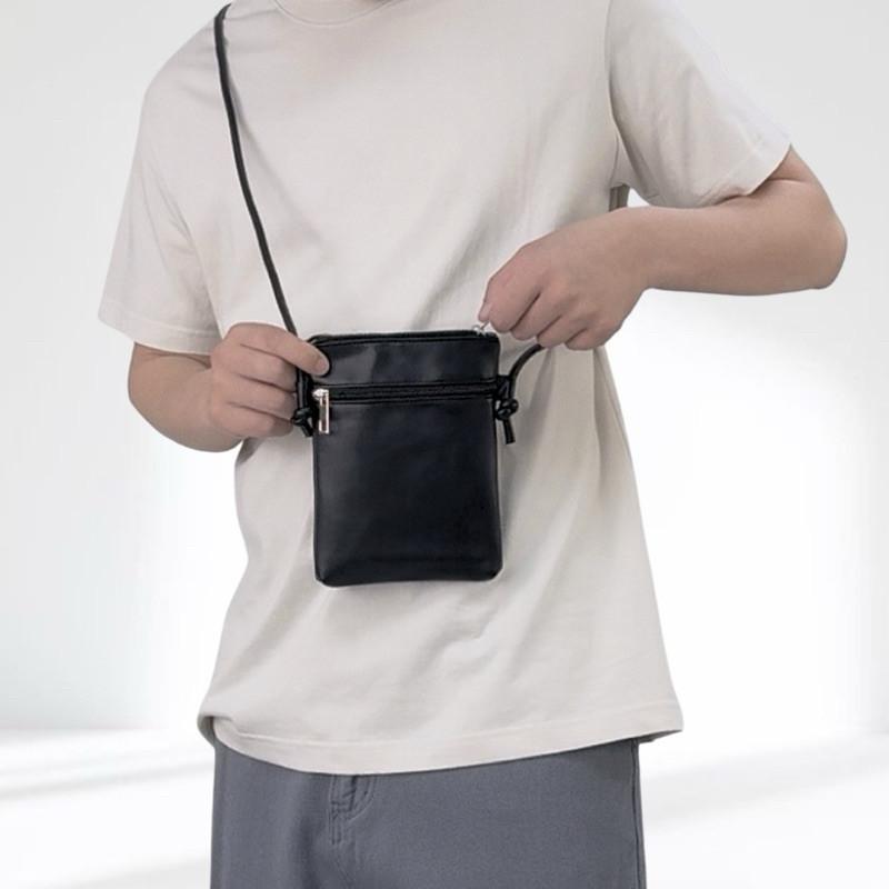 現貨實拍 3色 皮革手機包 側背包 小方包 側背小包 隨身包 皮革 小包 隨身小包 小包包 男生 小包 女生 男包 女包-細節圖7