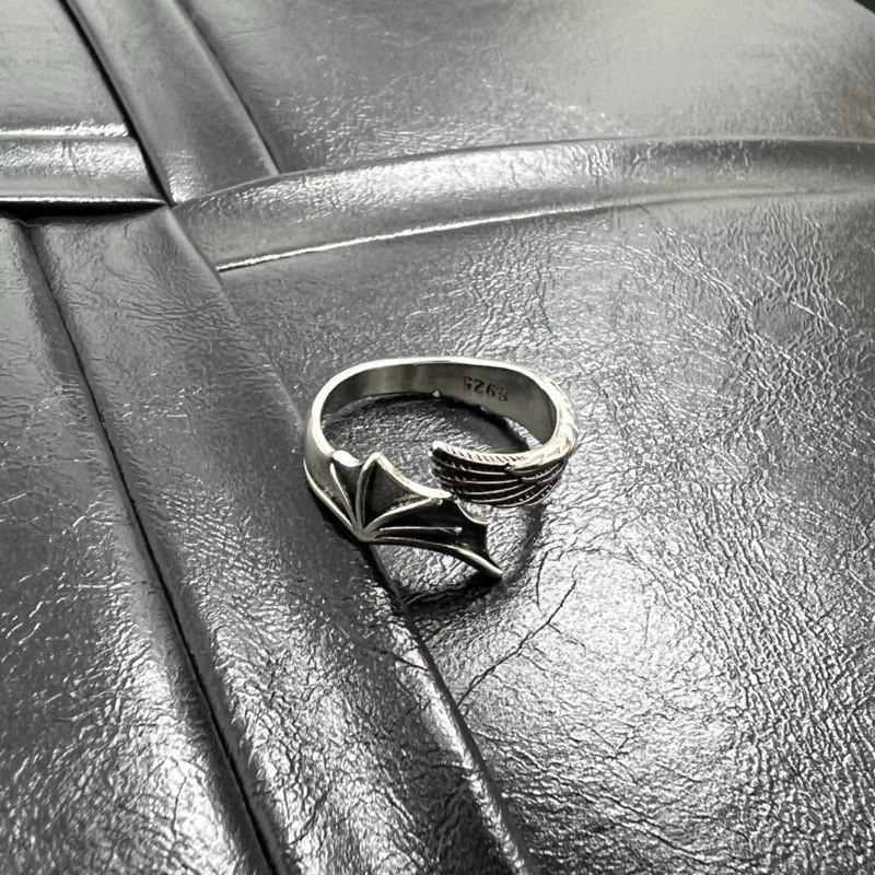 現貨 實拍 天使與惡魔 開口戒指 寬戒 戒圍可調 男戒 男生飾品 復古戒指 銀飾 s925 小東西工作室 SR024-細節圖2