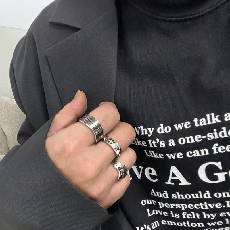 現貨 實拍 天使與惡魔 開口戒指 寬戒 戒圍可調 男戒 男生飾品 復古戒指 銀飾 s925 小東西工作室 SR024-細節圖5