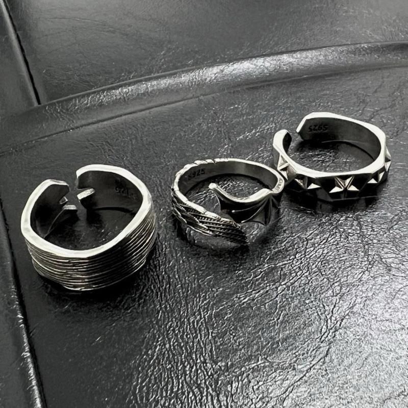 現貨 實拍 天使與惡魔 開口戒指 寬戒 戒圍可調 男戒 男生飾品 復古戒指 銀飾 s925 小東西工作室 SR024-細節圖6