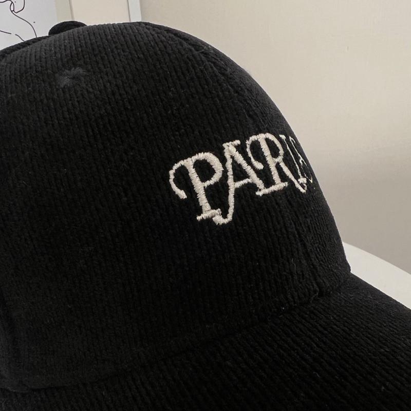 現貨 實拍 Paris 燈芯絨 深頂 老帽 刺繡 棒球帽 英文 厚挺 帽子-細節圖4