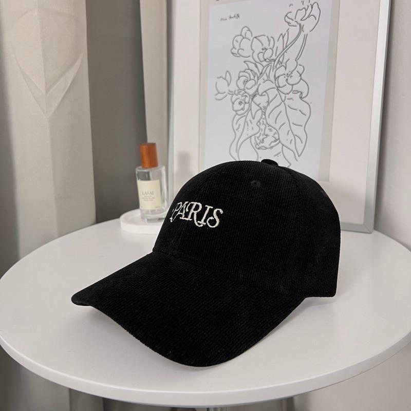 現貨 實拍 Paris 燈芯絨 深頂 老帽 刺繡 棒球帽 英文 厚挺 帽子-細節圖7