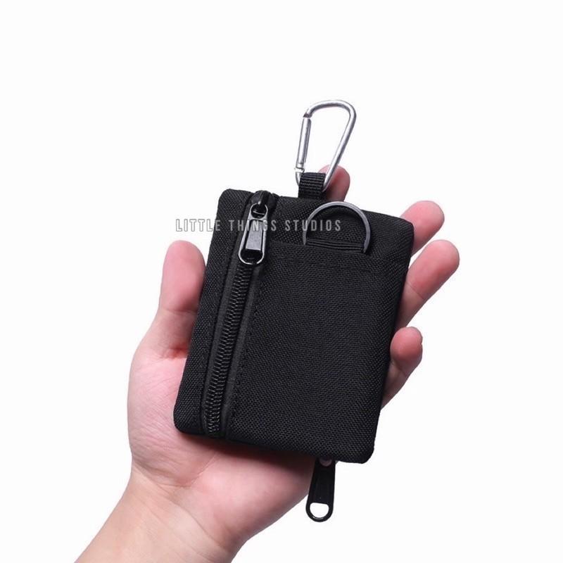 現貨 實拍 3色 Mini bag 方型 零錢包 掛包 耳機包 隨身 尼龍 抗磨-細節圖6