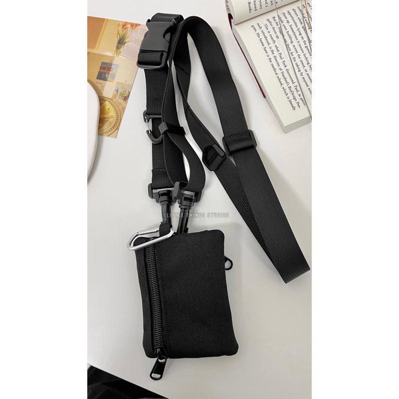 現貨 實拍 3色 Mini bag 方型 零錢包 掛包 耳機包 隨身 尼龍 抗磨-細節圖8