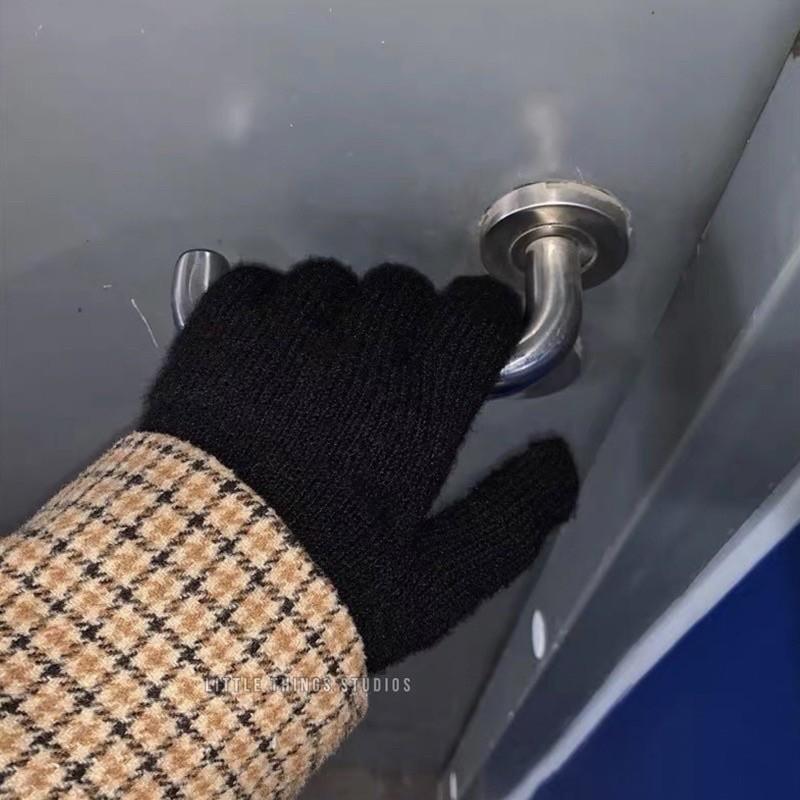 季末大特價 現貨 實拍 可觸控保暖手套 保暖手套 觸控手套 針織手套 加絨 厚款 騎車 黑色-細節圖3