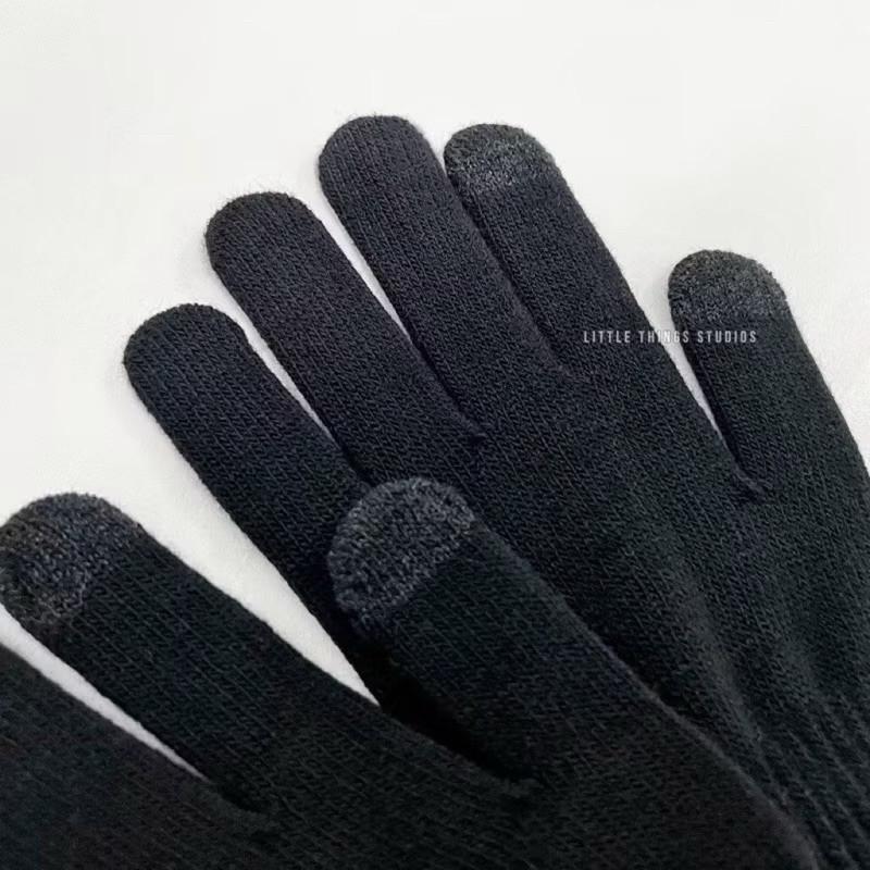季末大特價 現貨 實拍 可觸控保暖手套 保暖手套 觸控手套 針織手套 加絨 厚款 騎車 黑色-細節圖4