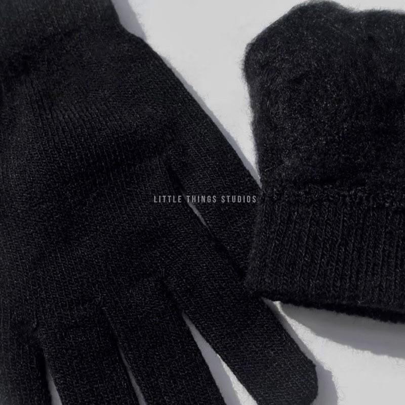 季末大特價 現貨 實拍 可觸控保暖手套 保暖手套 觸控手套 針織手套 加絨 厚款 騎車 黑色-細節圖6