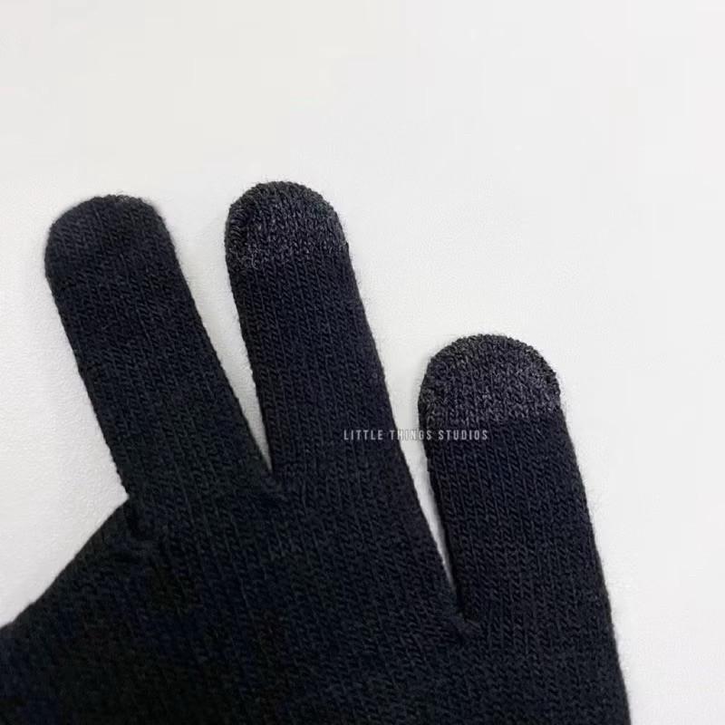 季末大特價 現貨 實拍 可觸控保暖手套 保暖手套 觸控手套 針織手套 加絨 厚款 騎車 黑色-細節圖8
