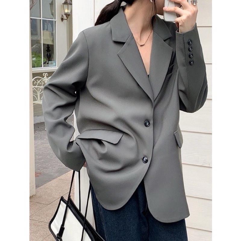 現貨 2色 女款 經典款修身西外 深灰色 西裝 外套 基本款 顯瘦-細節圖2