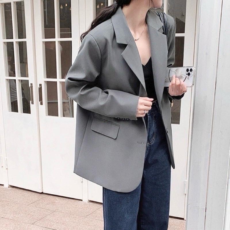 現貨 2色 女款 經典款修身西外 深灰色 西裝 外套 基本款 顯瘦-細節圖4