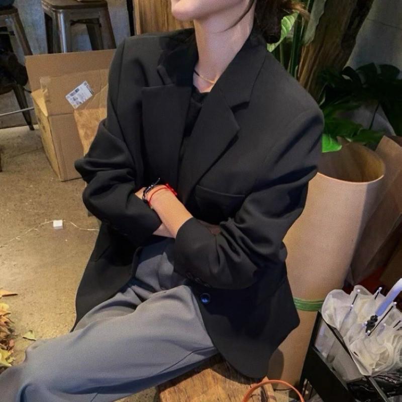 現貨 2色 女款 經典款修身西外 深灰色 西裝 外套 基本款 顯瘦-細節圖5