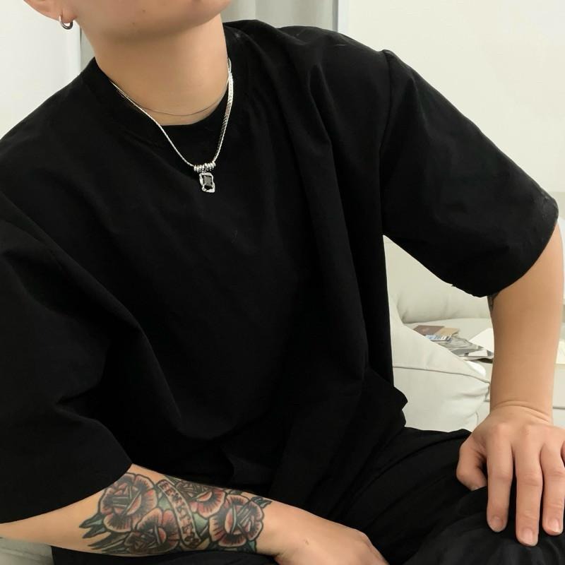 現貨 實拍 多層異形 鈦鋼 雙層 鋼飾 寶石項鍊 SN123-細節圖4