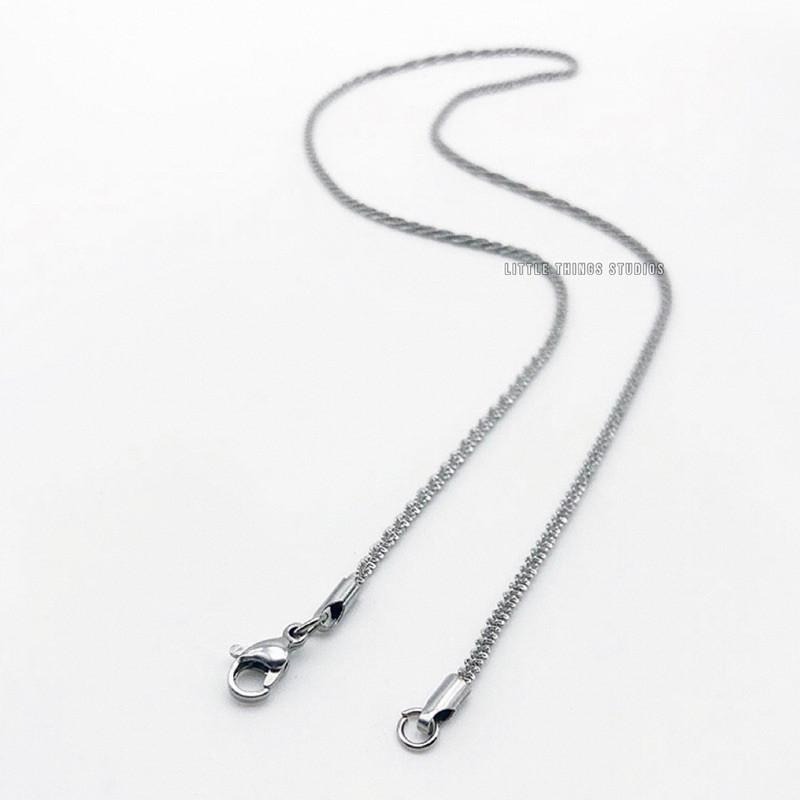 現貨 波光粼粼 蛇骨項鍊 鈦鋼 素鍊 銀色-細節圖5