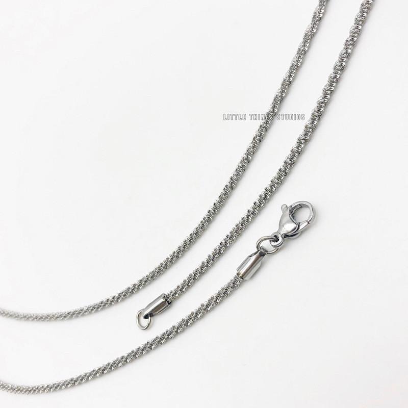 現貨 波光粼粼 蛇骨項鍊 鈦鋼 素鍊 銀色-細節圖6