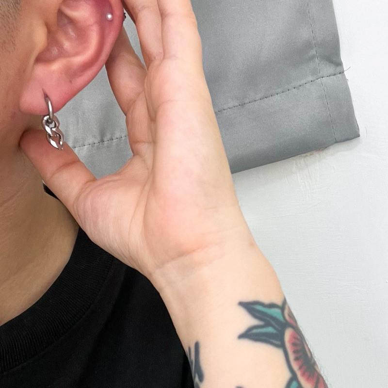 現貨 實拍 立體切面耳圈 鈦鋼 耳環 兩戴-細節圖4