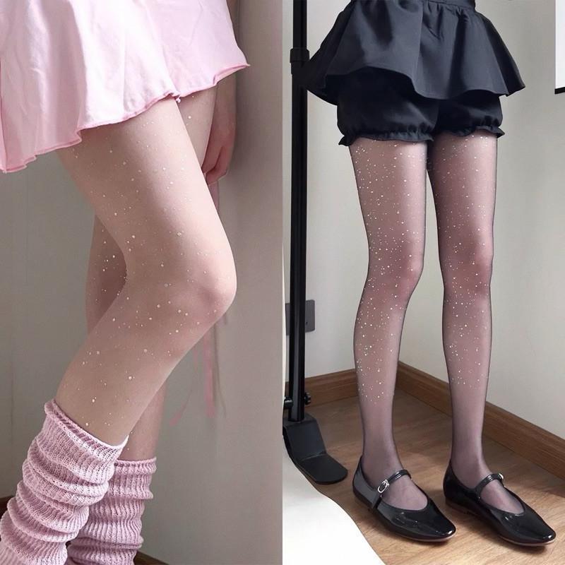 現貨 3色 星河點點 亮鑽 芭蕾舞襪 透膚絲襪 美肌褲襪 星星 星河 派對服裝-細節圖6
