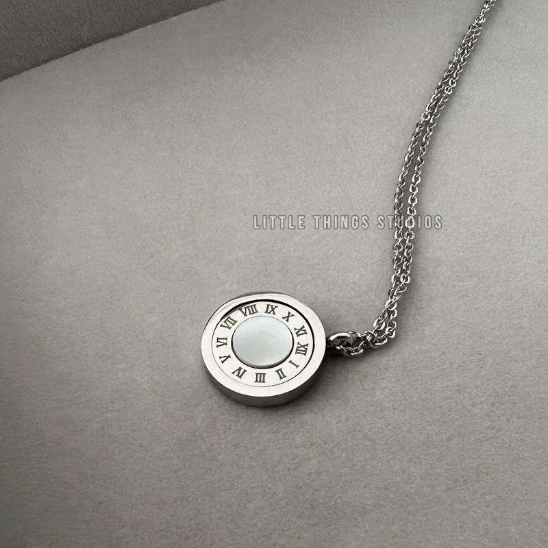 現貨 實拍 羅曼式 全鋼項鍊 情侶項鍊 圓盤 鈦鋼 項鍊 雙面 翻轉-細節圖5
