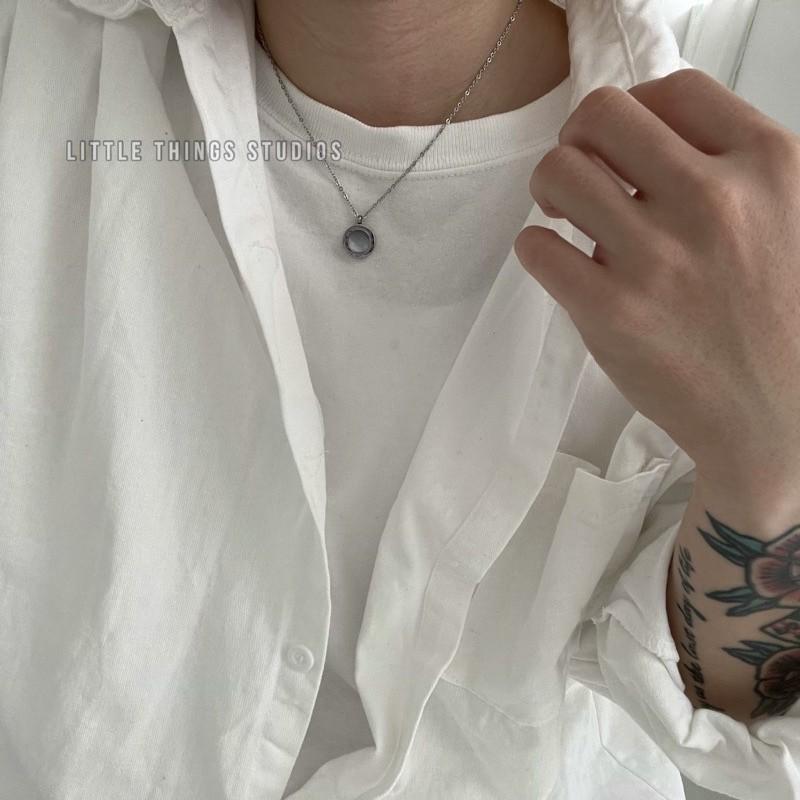 現貨 實拍 羅曼式 全鋼項鍊 情侶項鍊 圓盤 鈦鋼 項鍊 雙面 翻轉-細節圖8