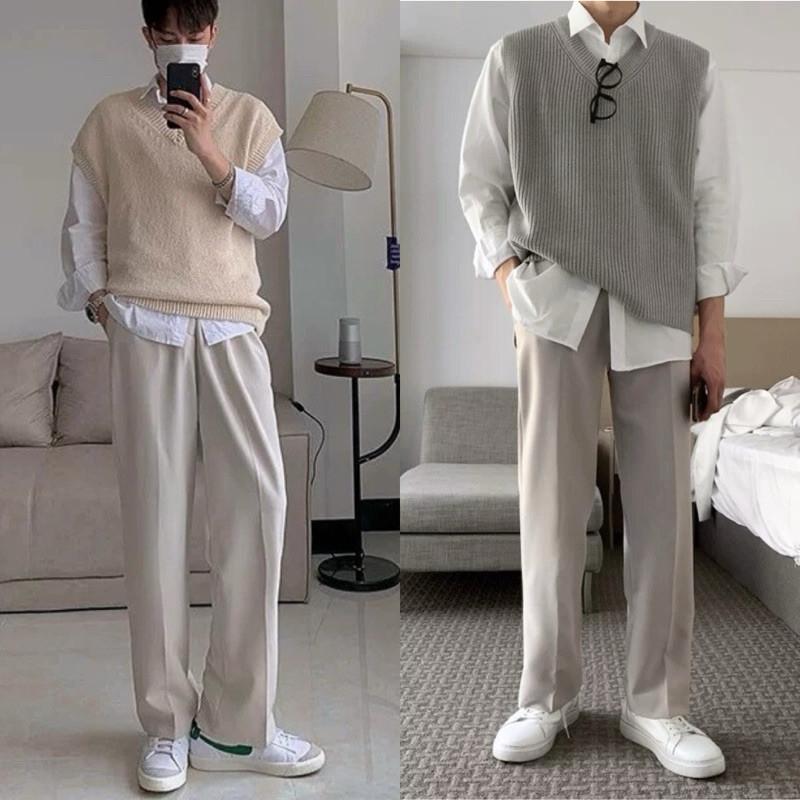 現貨 實拍 4色 垂墜感 直筒 西褲 素面 西裝褲 長褲 西裝長褲 舒適 垂墜-細節圖4