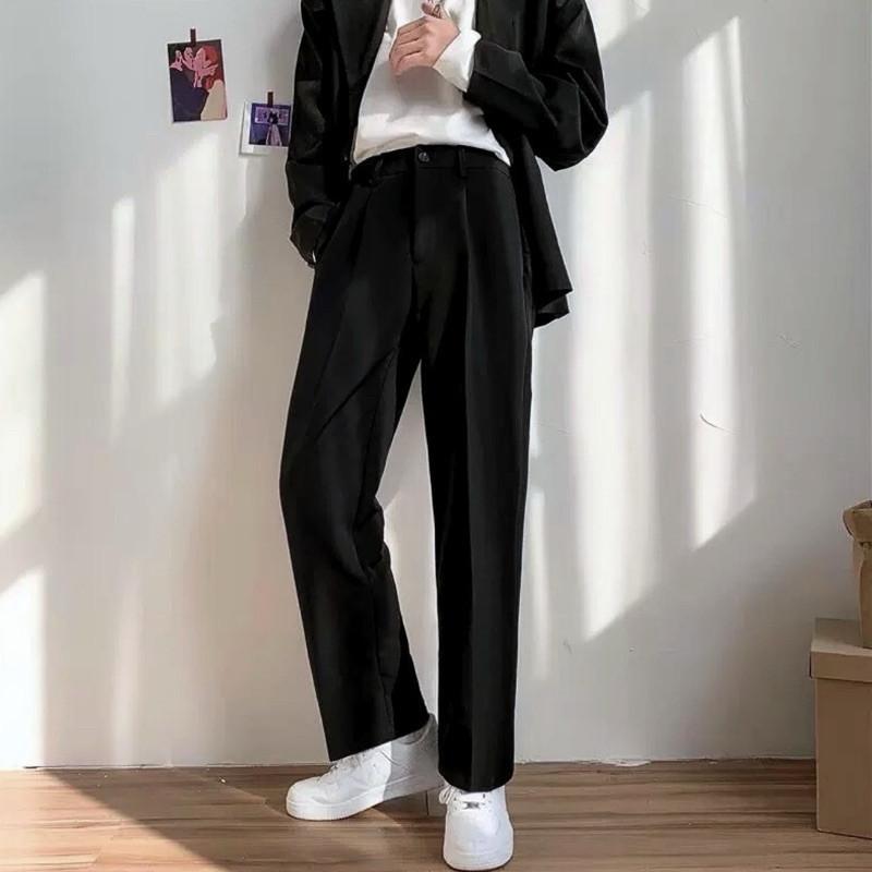 現貨 實拍 4色 垂墜感 直筒 西褲 素面 西裝褲 長褲 西裝長褲 舒適 垂墜-細節圖6