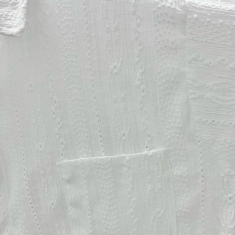 現貨 細節實拍 白色 鏤空雕花紋襯衫 短袖襯衫 花襯衫 海島 男 ST015_1-細節圖8