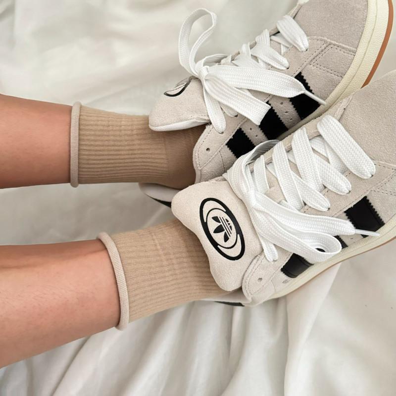 現貨 實拍 韓國製 捲捲邊 素面 短襪 韓系 襪子 中筒襪 棉-細節圖8