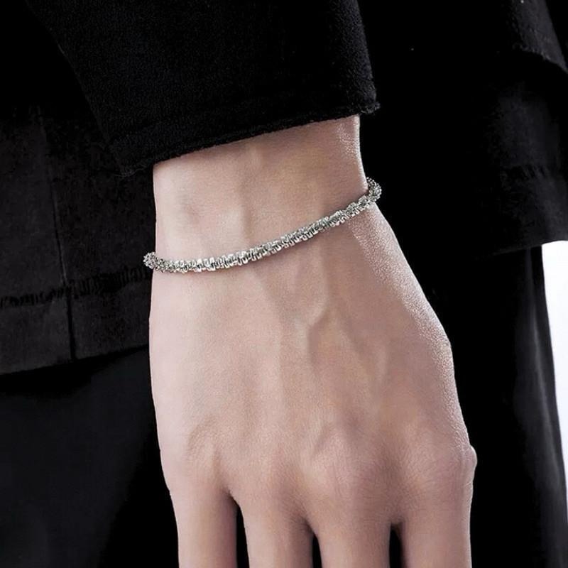 現貨 實拍 波光粼粼 蛇骨 手鍊 男 鈦鋼 鱗片 閃耀 SW011-細節圖4