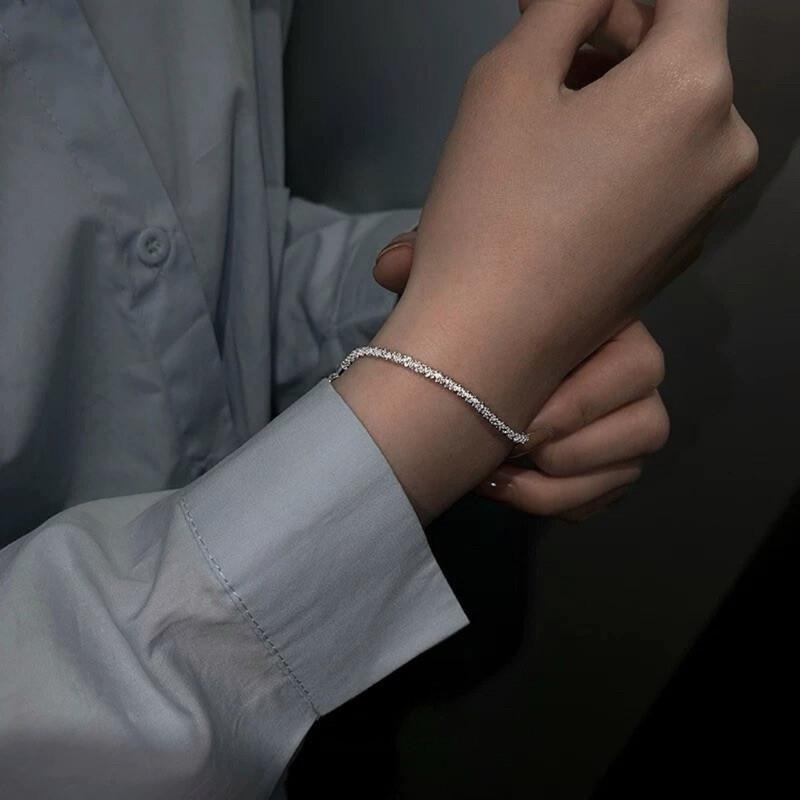 現貨 實拍 波光粼粼 蛇骨 手鍊 男 鈦鋼 鱗片 閃耀 SW011-細節圖5