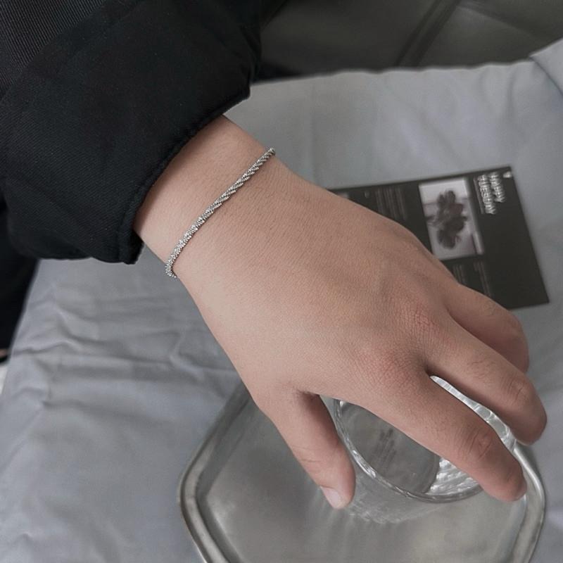 現貨 實拍 波光粼粼 蛇骨 手鍊 男 鈦鋼 鱗片 閃耀 SW011-細節圖7