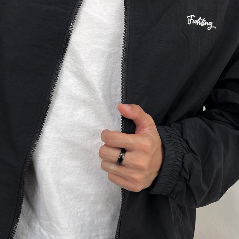 現貨 實拍 4 size 黑弧圈 鈦鋼 戒指 圓弧戒 男戒 焦慮戒指-細節圖4