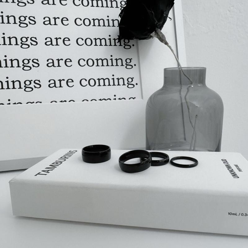 現貨 實拍 4 size 黑弧圈 鈦鋼 戒指 圓弧戒 男戒 焦慮戒指-細節圖6