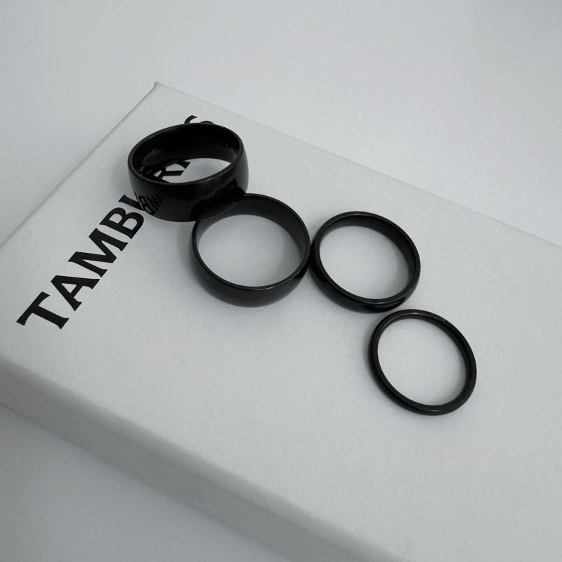 現貨 實拍 4 size 黑弧圈 鈦鋼 戒指 圓弧戒 男戒 焦慮戒指-細節圖7