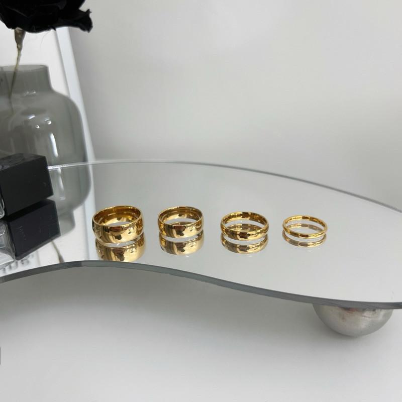 現貨 實拍 4 size 金弧圈圓弧戒 鈦鋼 寬戒 細戒-細節圖7