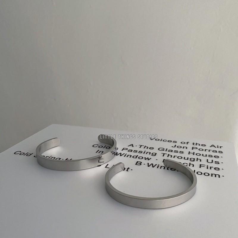 現貨 實拍 鏡面感 開口手環 極簡 手環 簡約 韓系 鈦鋼-細節圖2