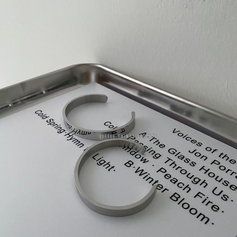 現貨 實拍 鏡面感 開口手環 極簡 手環 簡約 韓系 鈦鋼-細節圖6