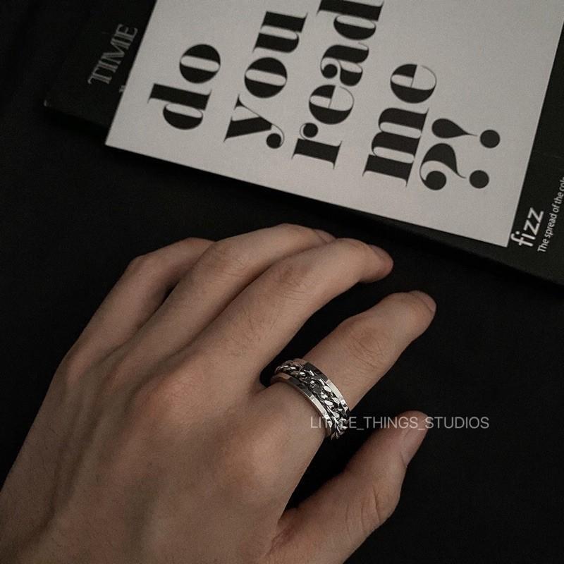 現貨 鎖鏈戒指 鈦鋼 對戒 鐵鏈 情侶 男 女 戒指-細節圖4