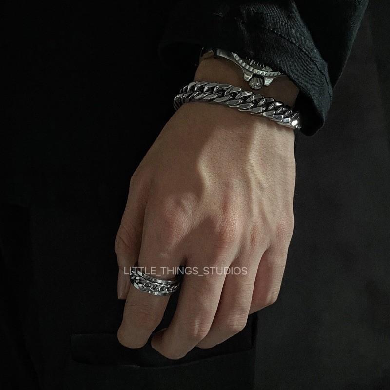 現貨 鎖鏈戒指 鈦鋼 對戒 鐵鏈 情侶 男 女 戒指-細節圖6