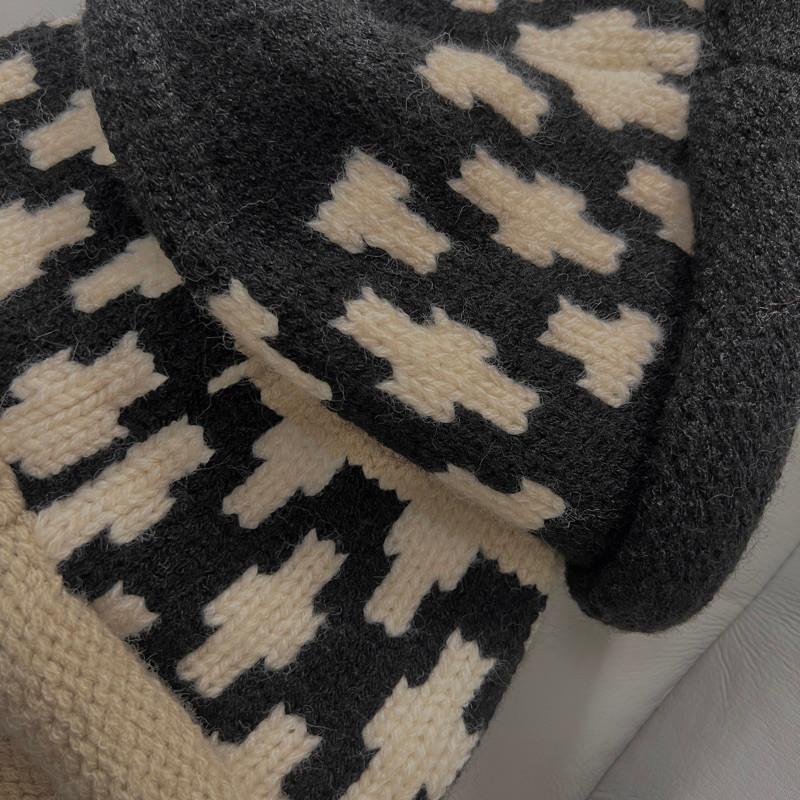 最後現貨出清價 實拍 2色 圖騰捲邊毛帽 毛線帽 圖騰 護耳帽 針織帽 保暖-細節圖4