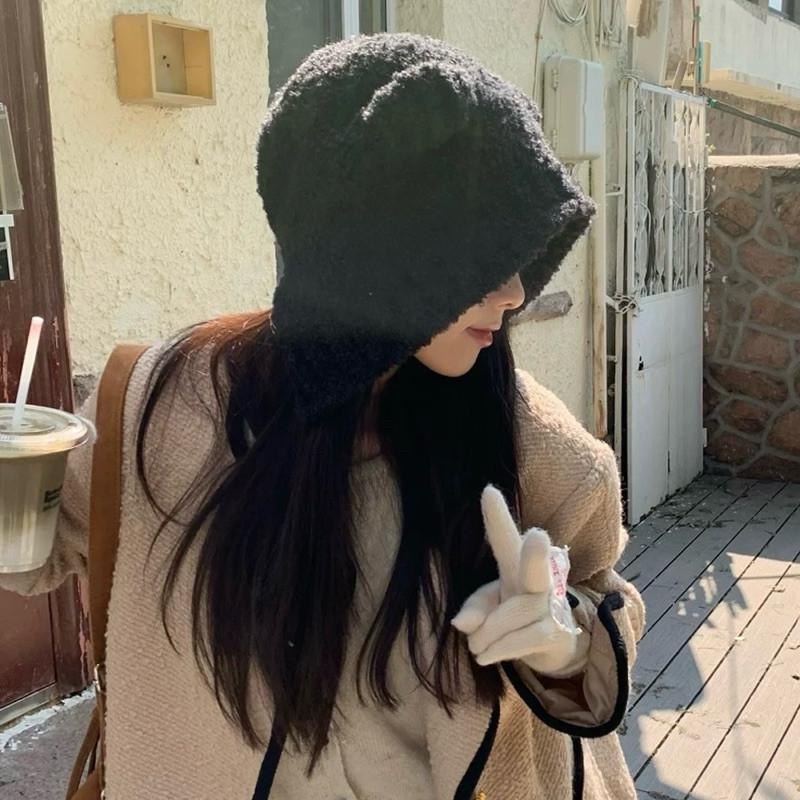 現貨 2色 護耳帽 針織 護耳帽 毛帽 秋冬 保暖 男 女 小熊 韓系慵懶熊熊帽-細節圖4