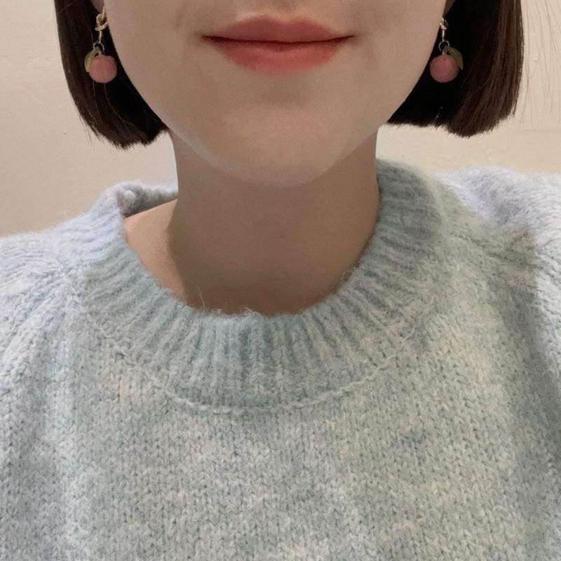 現貨 實拍 韓國空運 絨毛櫻桃 垂墜 耳環 韓系 女 韓國飾品 少女-細節圖6
